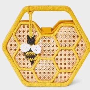 NWT Straw Caning Honey Comb Clutch - A New Day Natural- Limited Edition